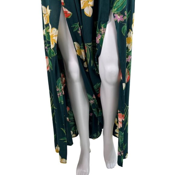 Anthropologie Patrons Of Peace Floral S Flowy Maxi Skirt Green Resort Bloomcore - Picture 5 of 16